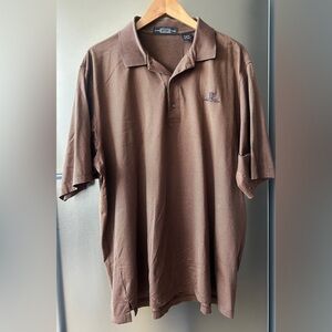Carnoustie Brown Striped Polo XL Mercerized Cotton Golf Shirt
